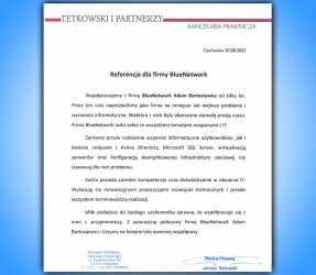 Referencja klienta: Kancelaria Prawna Tetkowski i Partnerzy