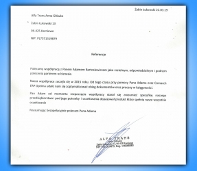 Referencja klienta: Alfa Trans