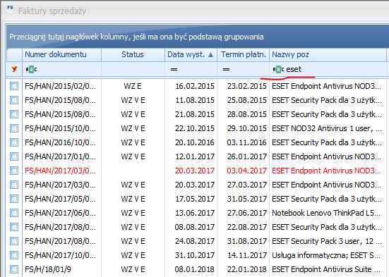 Nazwy i opisy towarów oraz usług — rzeczywisty widok dodatku w Comarch ERP Optima, zdjęcie 5